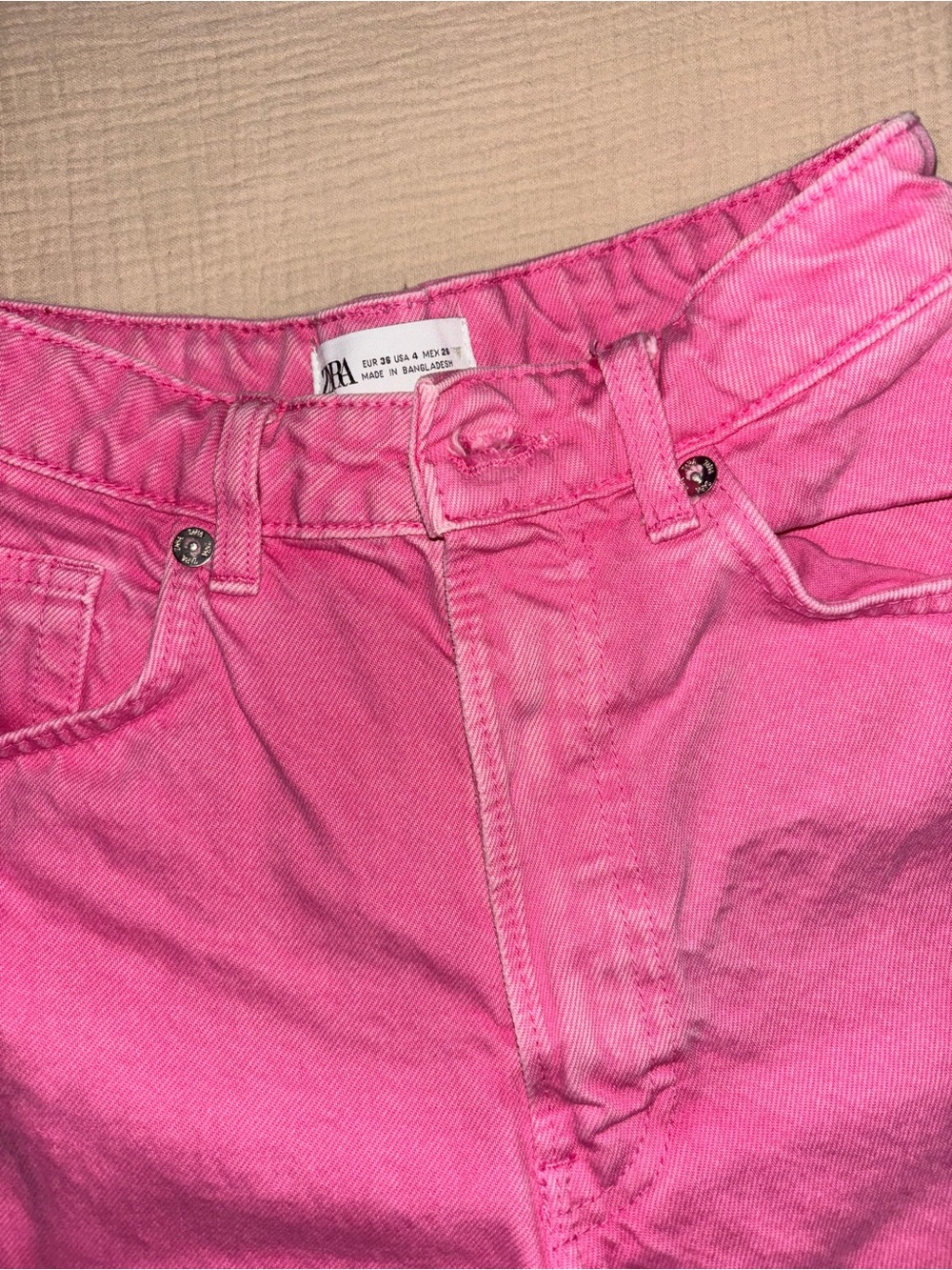 ZARA Hot Pink High-Rise Jeans